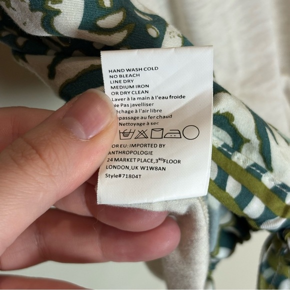 Anthropologie Tiny Jasmine Printed Tank Green Motif XS - Picture 12 of 12